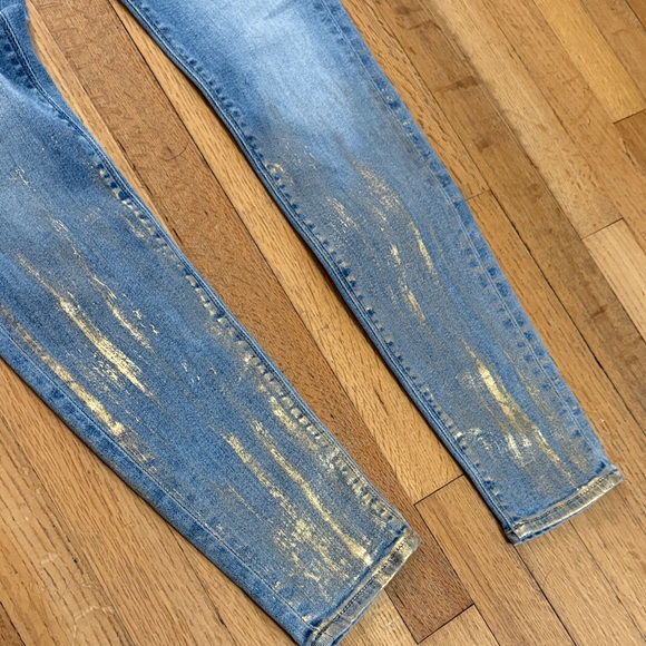 Black Orchid Women’s Gold Foil Light Wash Gisele High Rise Super Skinny Jeans - Picture 4 of 9